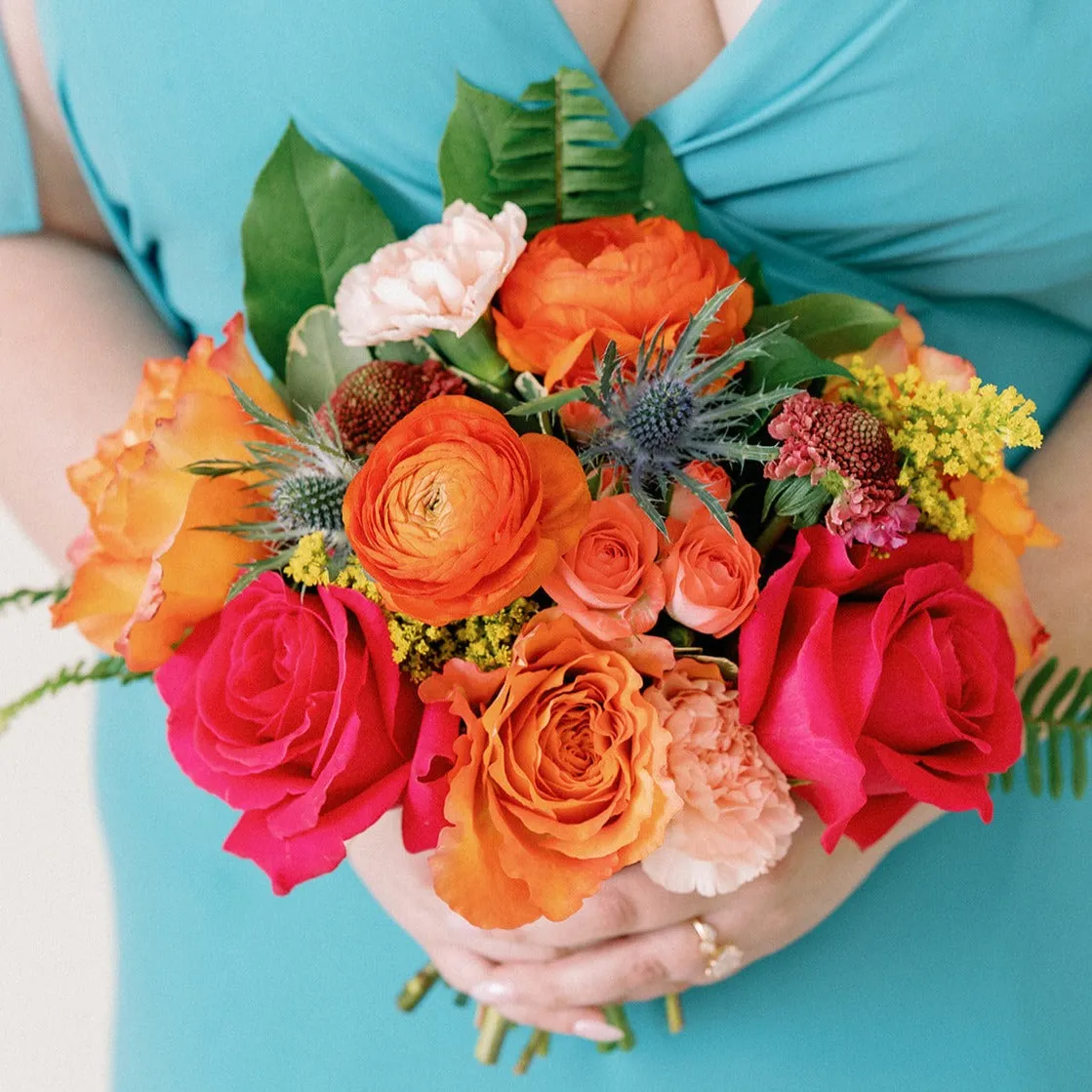 Bright and Cheerful Bridal and 4-5 Bridesmaid Bouquets