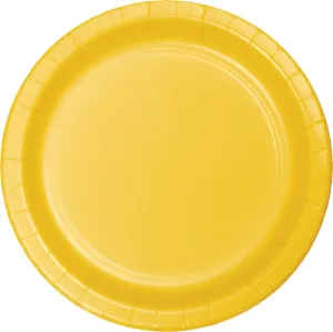 Bulk School Bus Yellow Sturdy Style Paper Banquet Plates 10.25 inch (240 per Case)