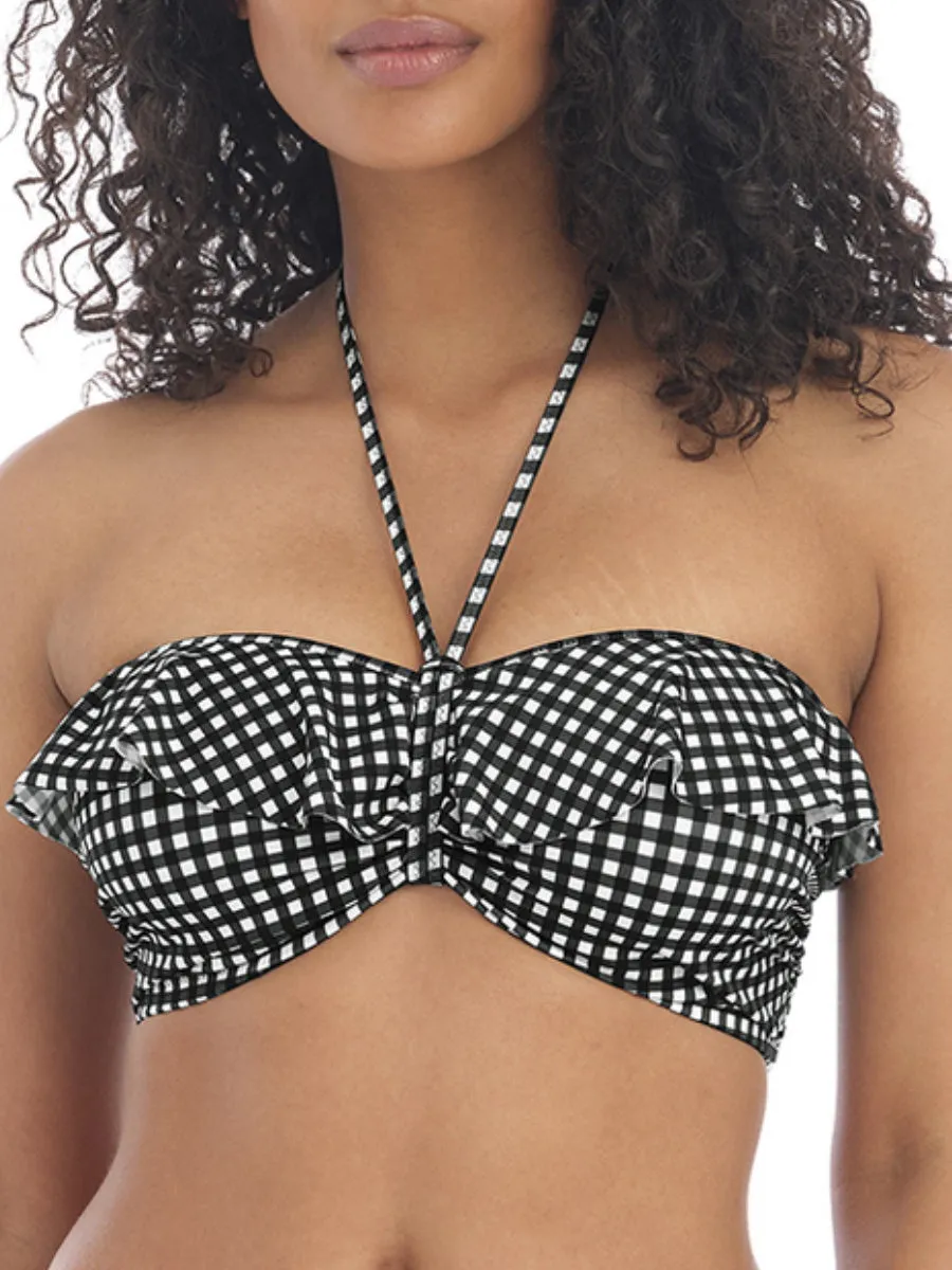Check In Bandeau Bikini Top - Monochrome