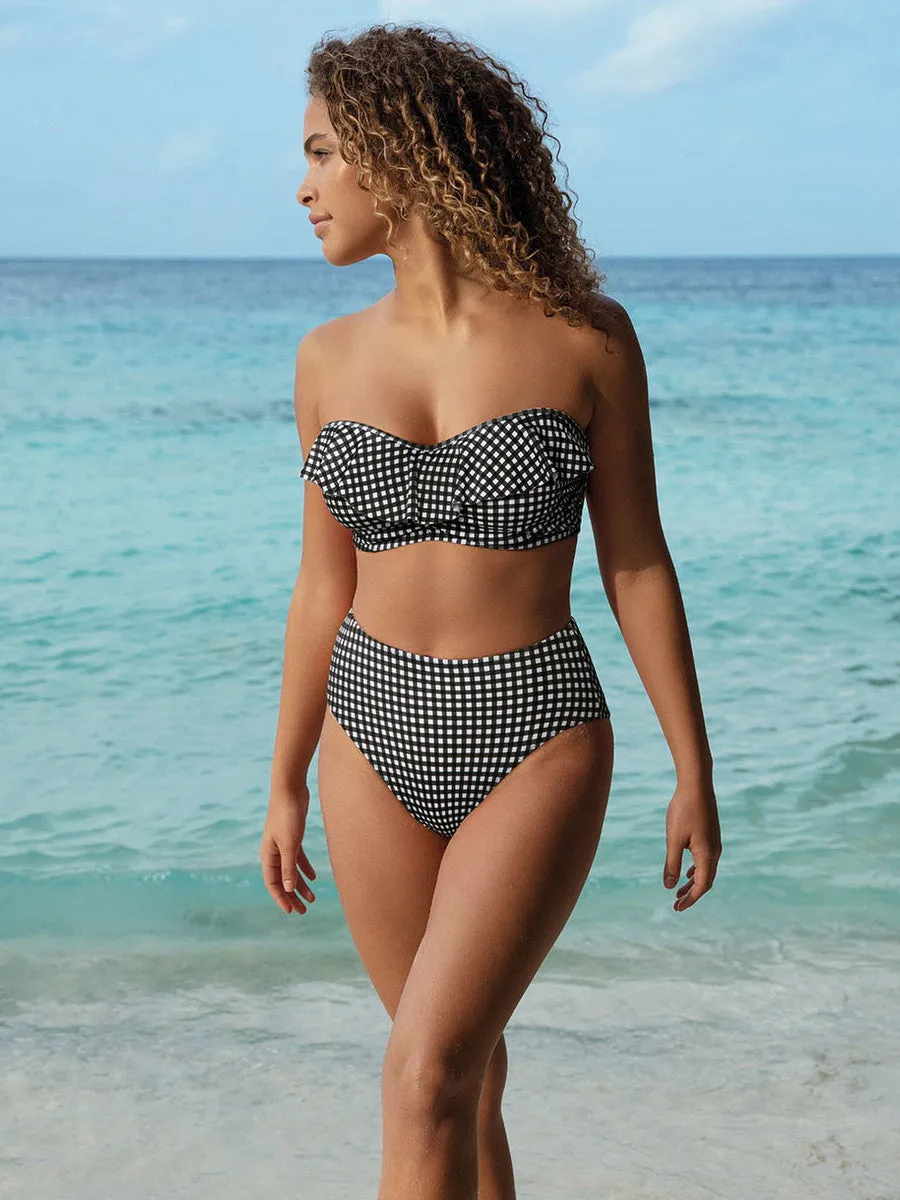 Check In Bandeau Bikini Top - Monochrome