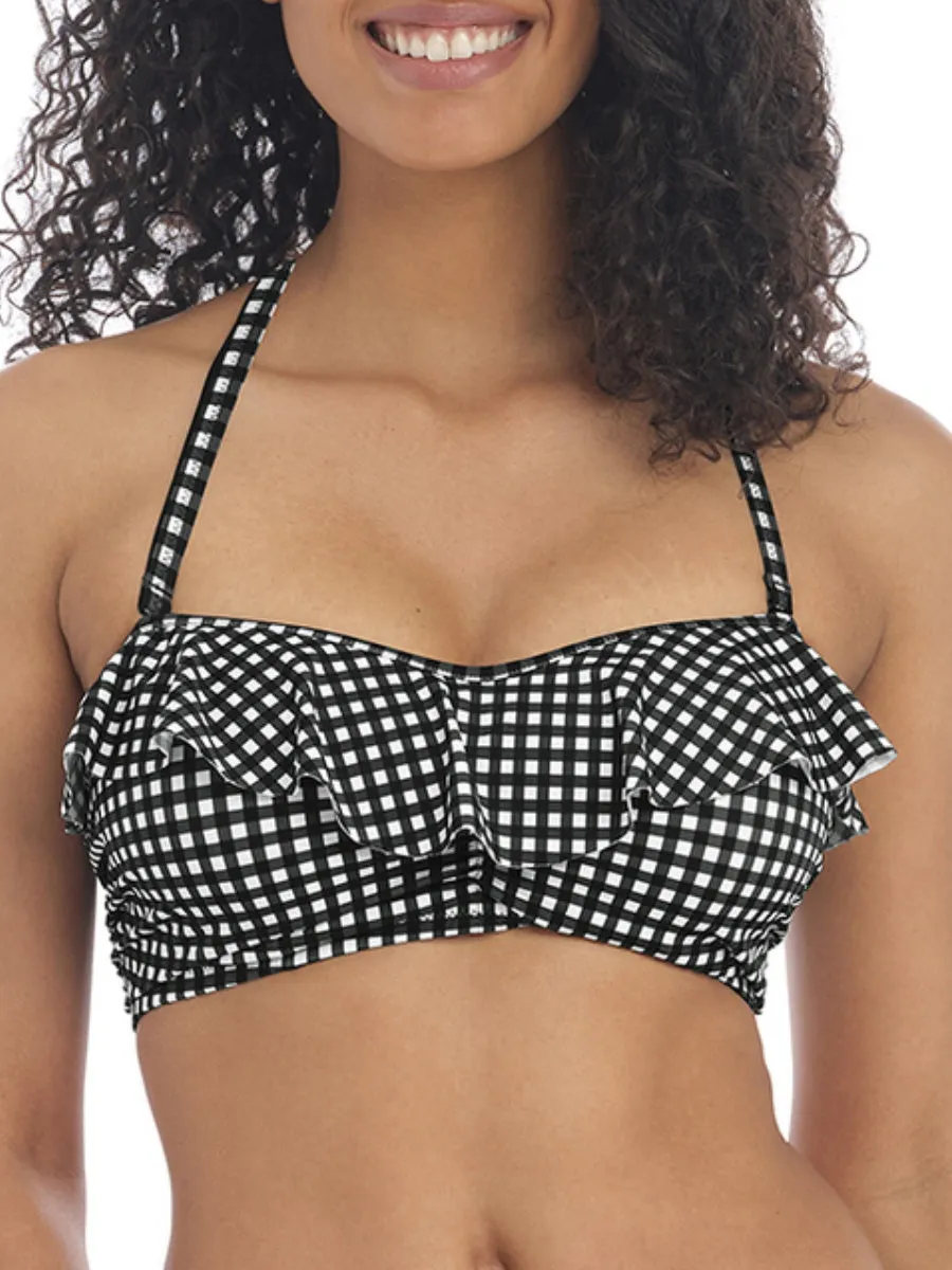 Check In Bandeau Bikini Top - Monochrome