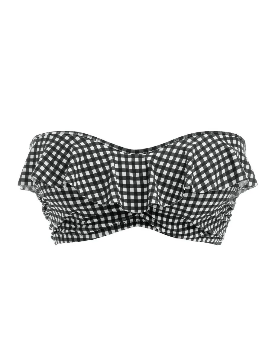 Check In Bandeau Bikini Top - Monochrome