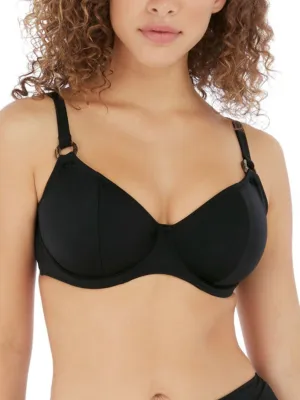 Coco Wave Plunge Bikini Top - Black