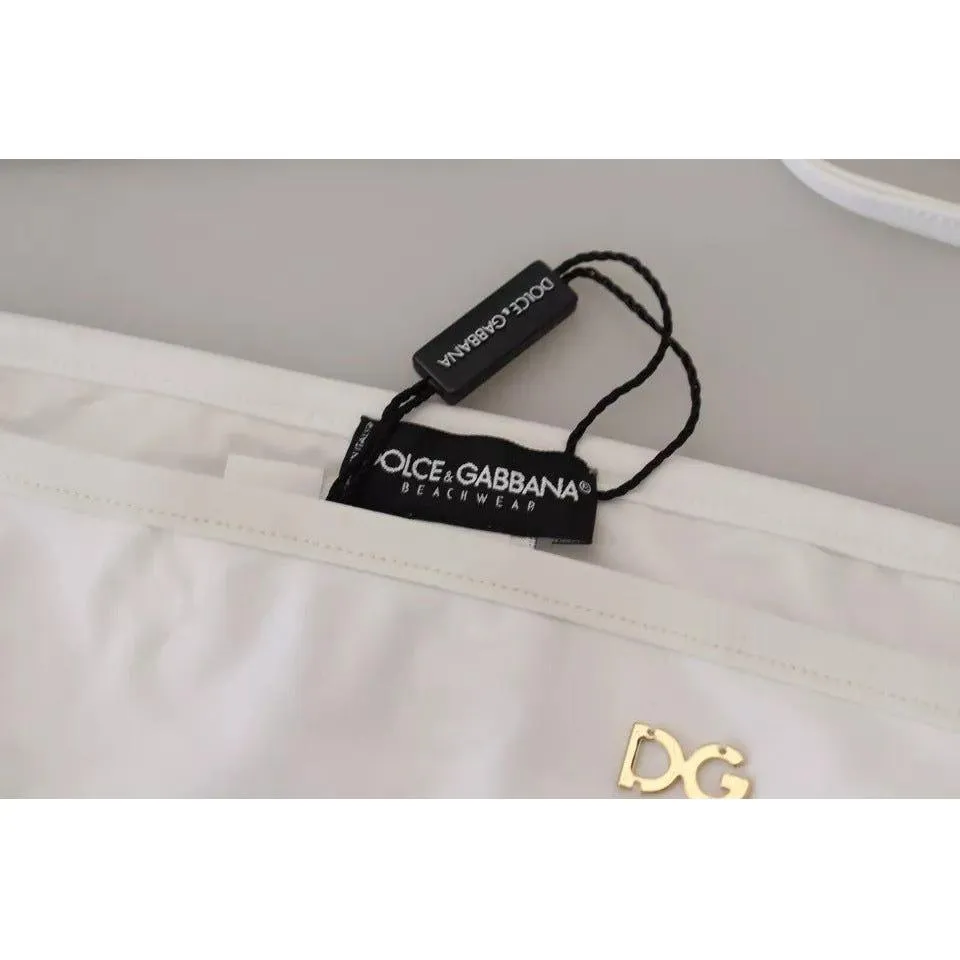 Dolce & Gabbana White DG Logo Beachwear Swimwear Bikini Bottom