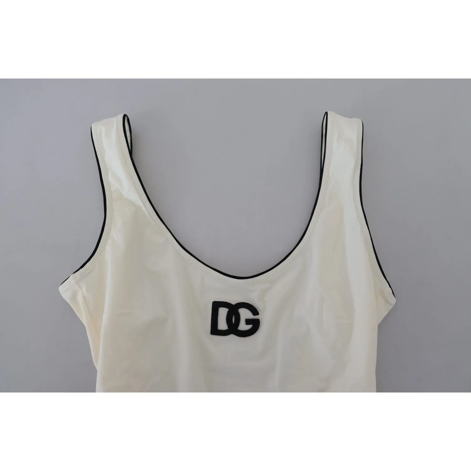 Dolce & Gabbana White Logo One Piece Swimwear Beachwear Swimsuit
