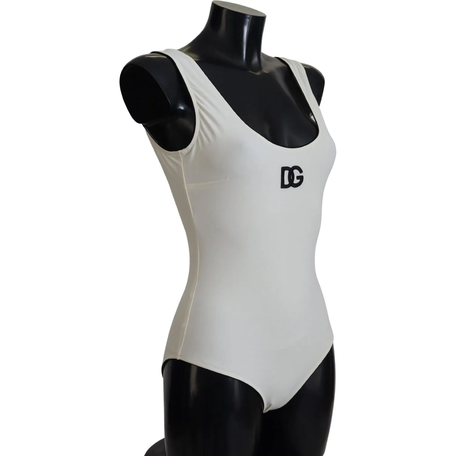Dolce & Gabbana White Logo One Piece Swimwear Beachwear Swimsuit