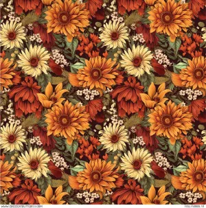 Fall Floral 10 Printed Vinyl Sheet/Wrap