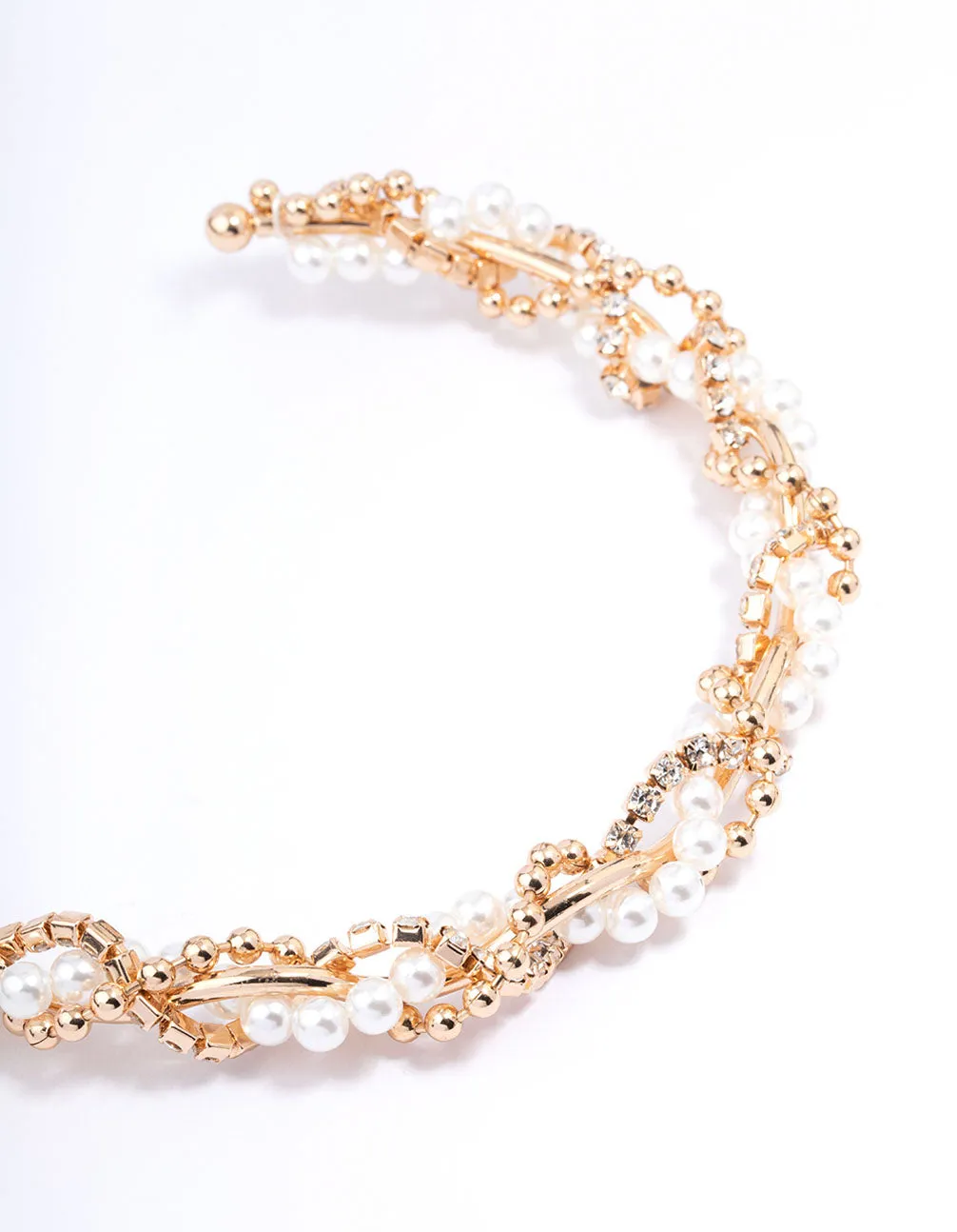 Gold Pearl & Diamante Choker