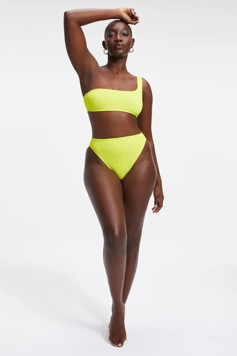 Good Basic Crinkle Bikini Bottoms Electric Yellow