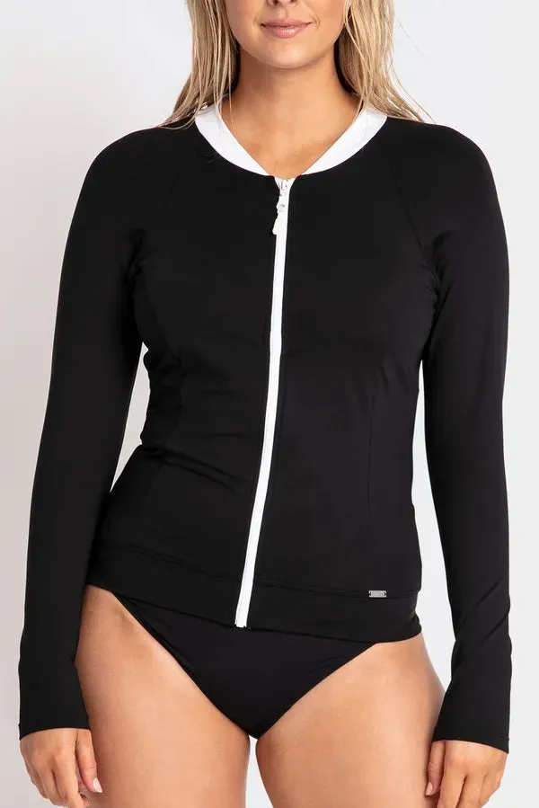 Heritage Classics Zip Front Rash Vest Longsleeve Black
