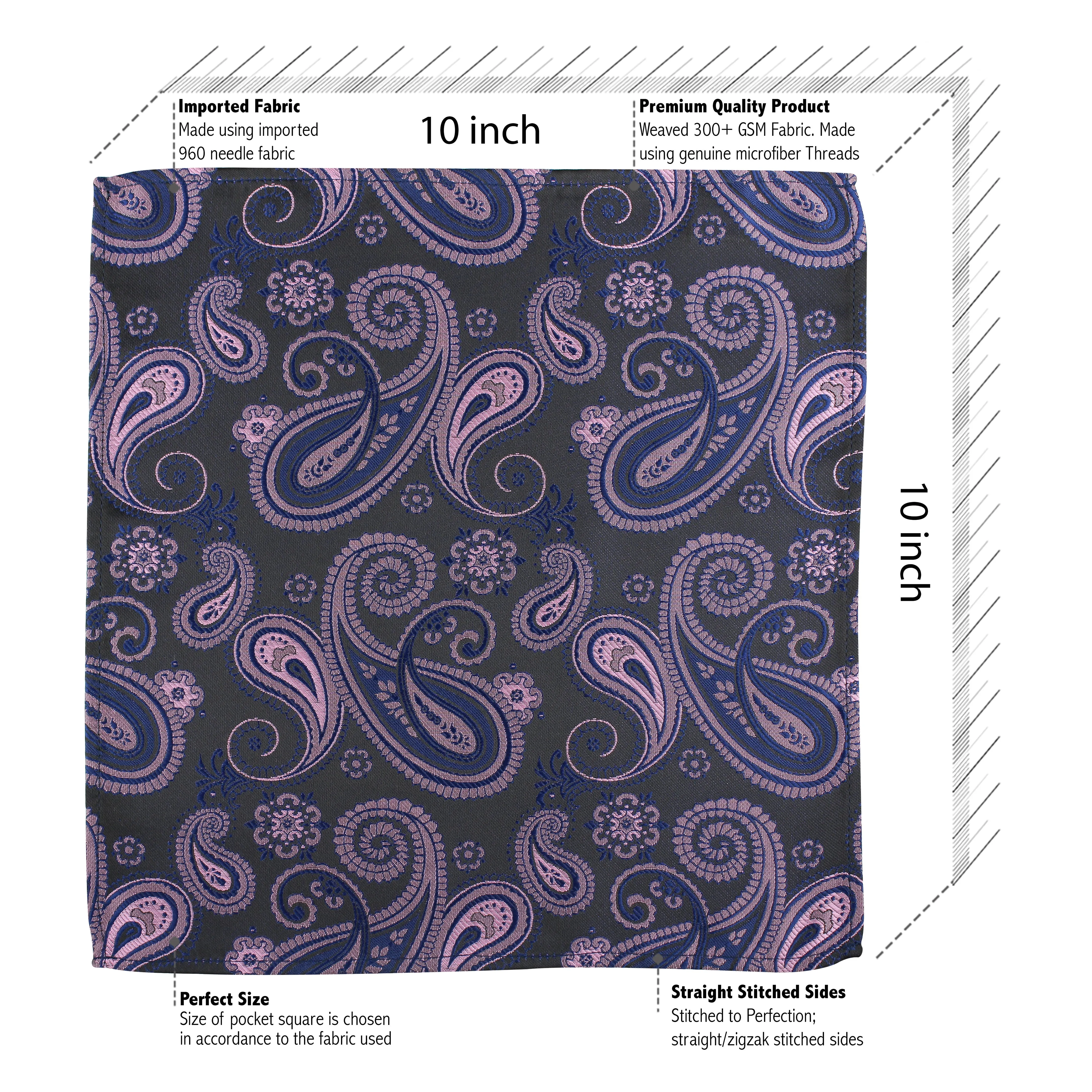 Kovove The Black Treat Paisley Necktie and Pocket Square Gift Box