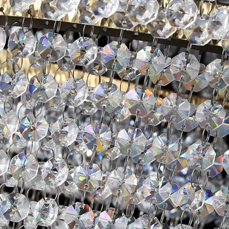 Long Led Handing Crystal Modern Circle Ring Chandelier