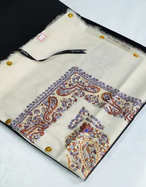 Mussar Rumaal Large Naqsha White RL00219