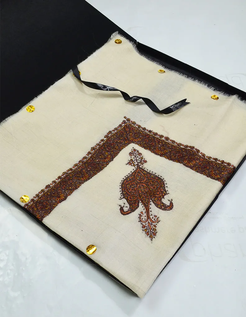 Mussar Rumaal Small Naqsha White RS00017