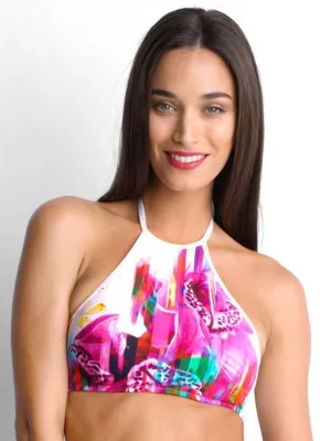 NGT3178 Nightlife High Neck Crop Bra - Isola