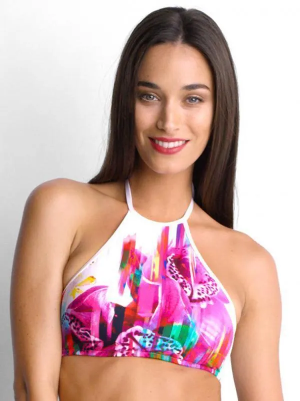 NGT3178 Nightlife High Neck Crop Bra - Isola
