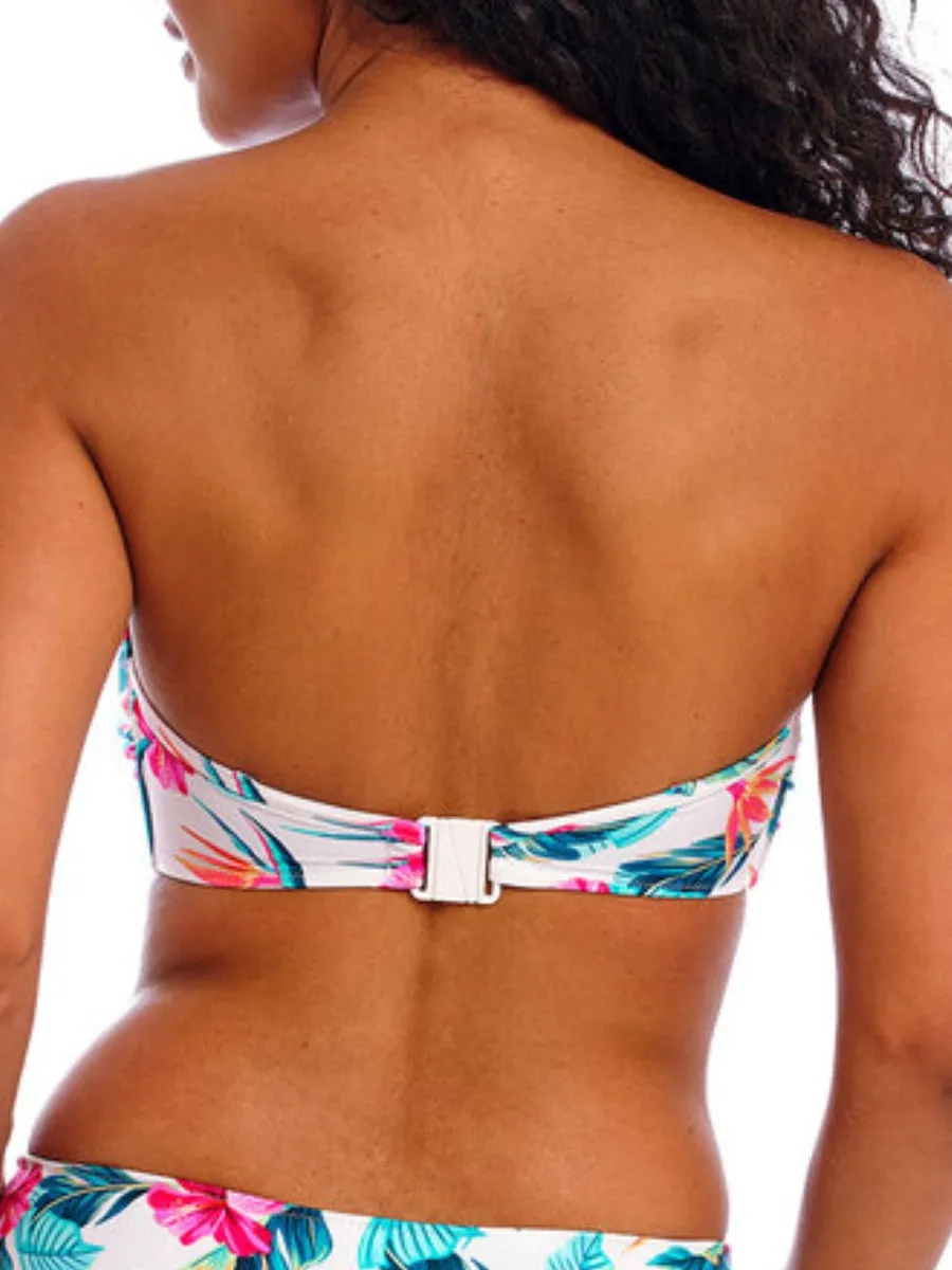 Palm Paradise Bandeau Bikini Top - White