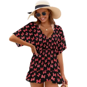 Polka Dot Bows Women's Swimsuit Coverup