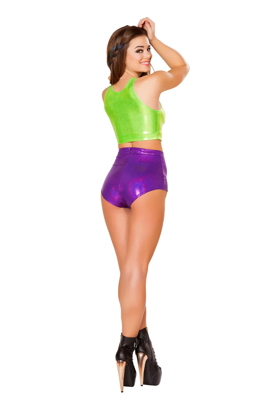 Purple Twinkle High-Waist Short