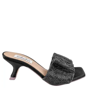Sebastian Cher Crystal Mules in Black