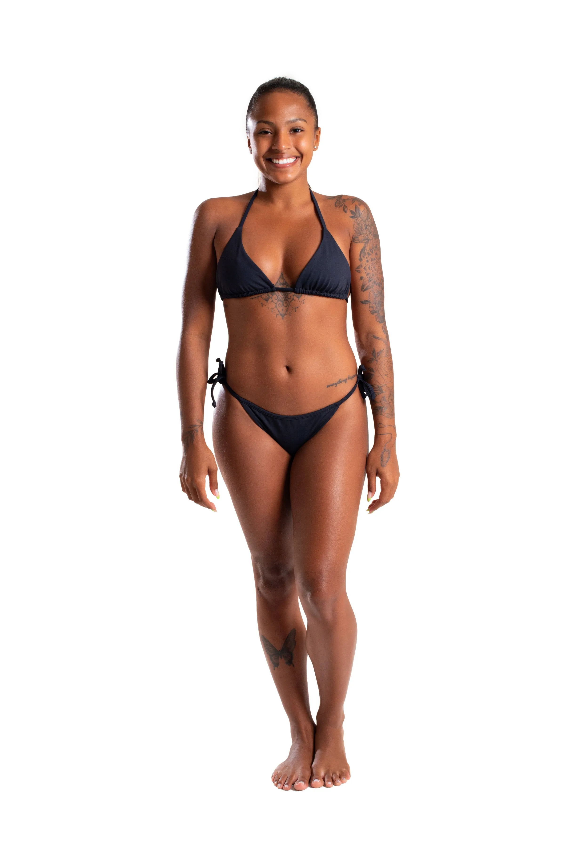 Side String Bikini, Black