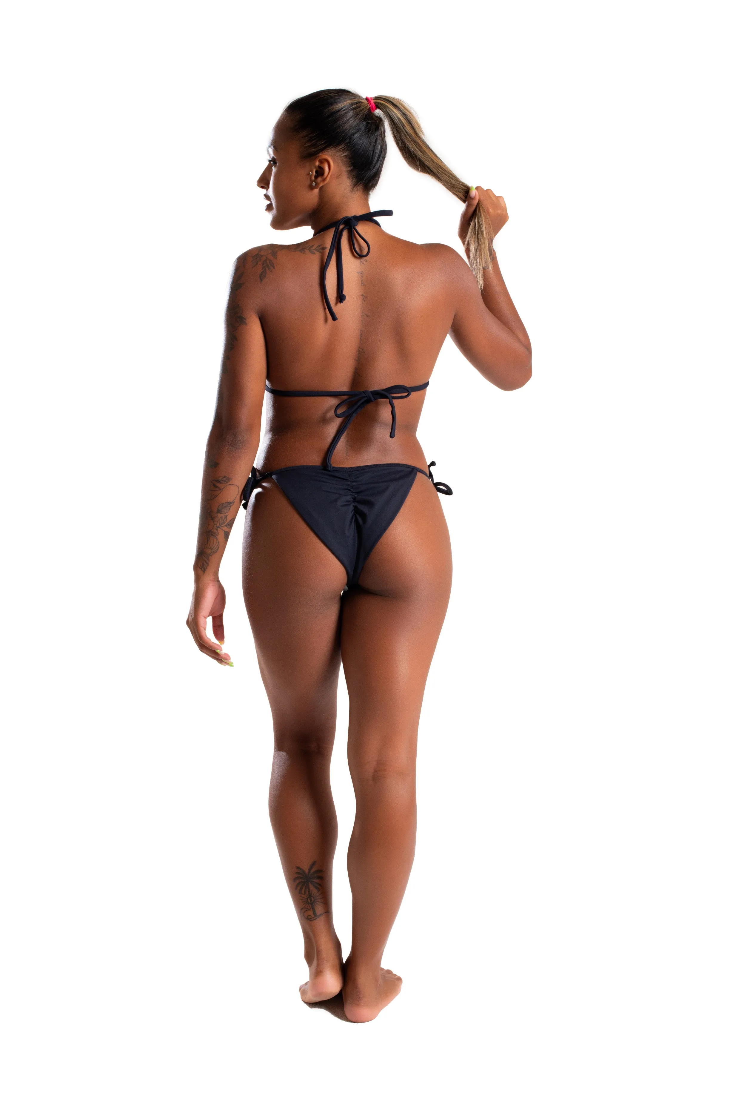 Side String Bikini, Black