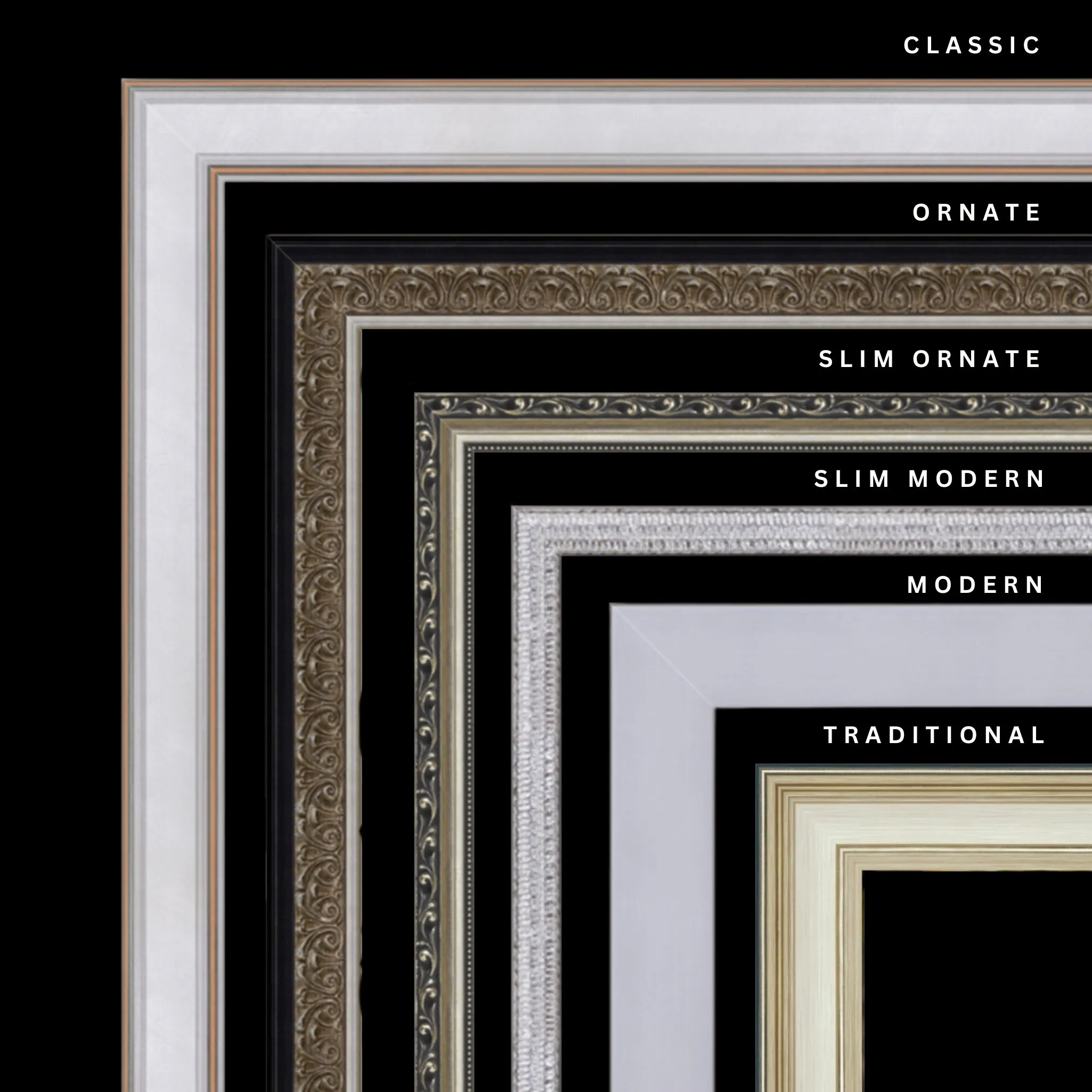 Silver 46x45 Picture Frame Ornate Traditional Classic Antique