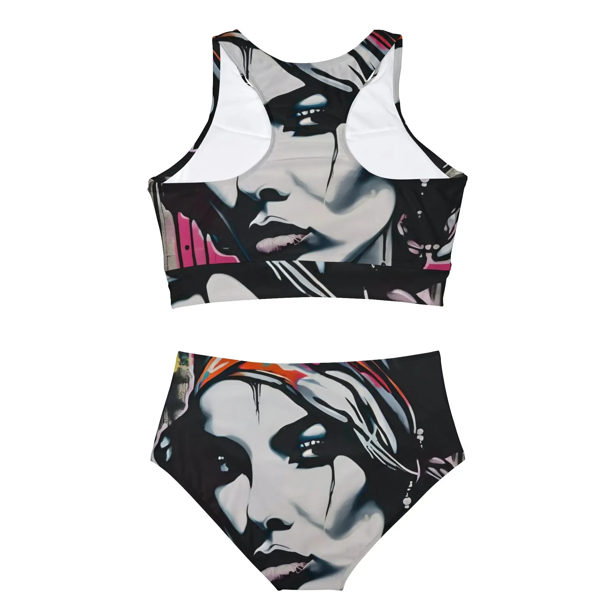 Swimwear Sporty Bikini Set Street Art Streetwear Designed