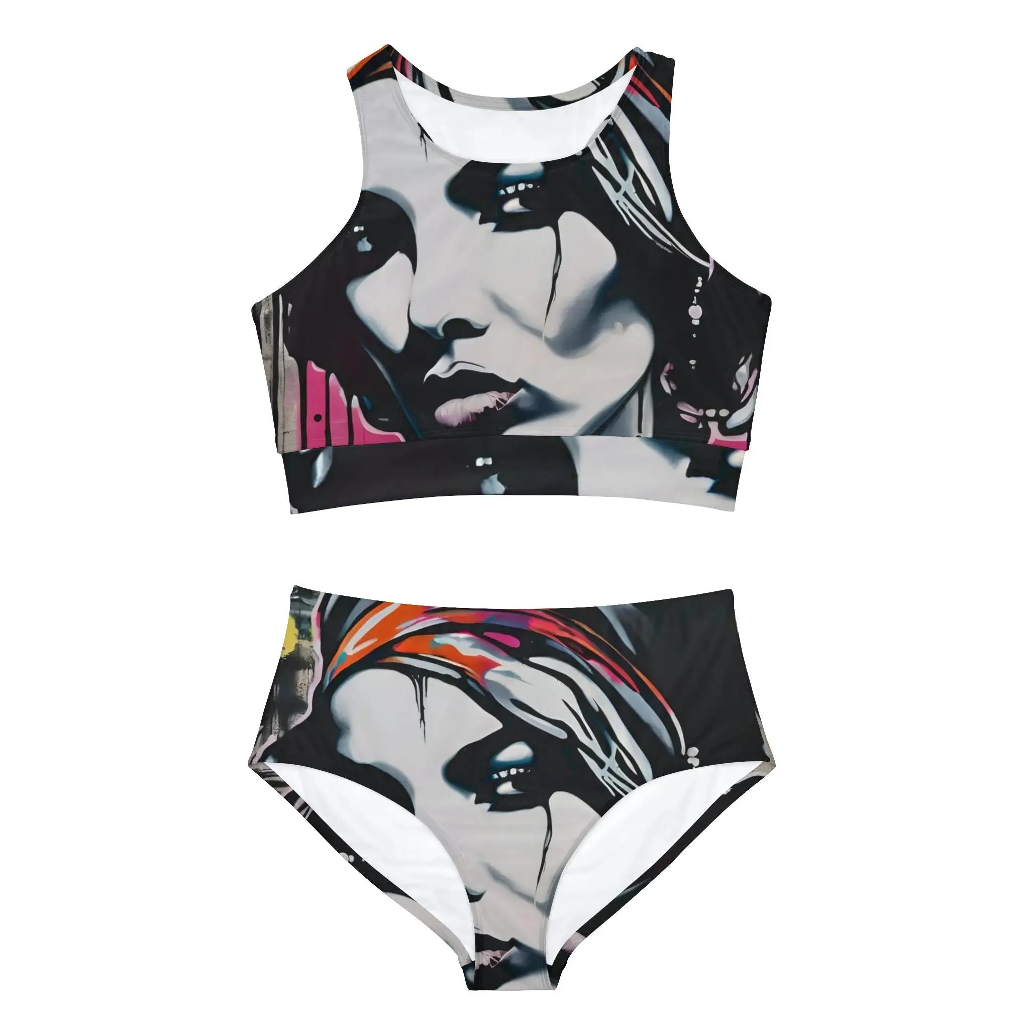 Swimwear Sporty Bikini Set Street Art Streetwear Designed