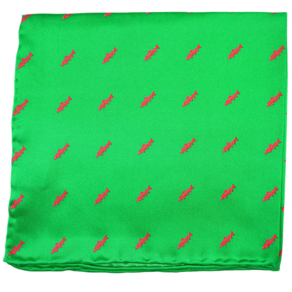 Trout Pocket Square - Bright Green