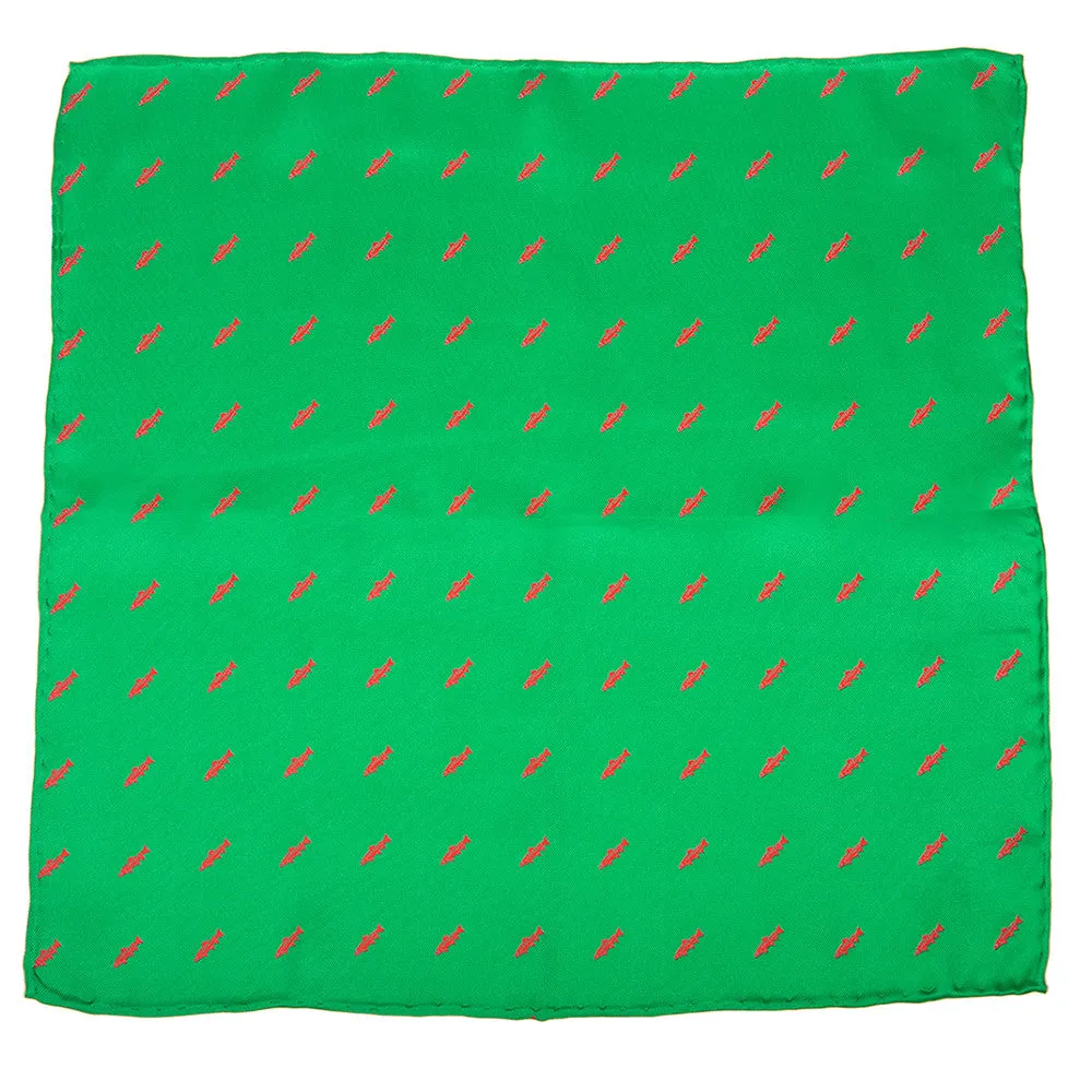 Trout Pocket Square - Bright Green