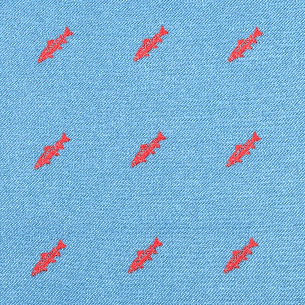 Trout Pocket Square - Light Blue